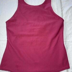 32 Degree High Neck Ribbed Tank Built in Bra Slate Rose Size XL